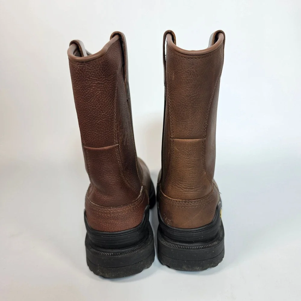 Herman Survivors Bison Mens 9 Brown Waterproof Steel Toe Pull On Work Boots